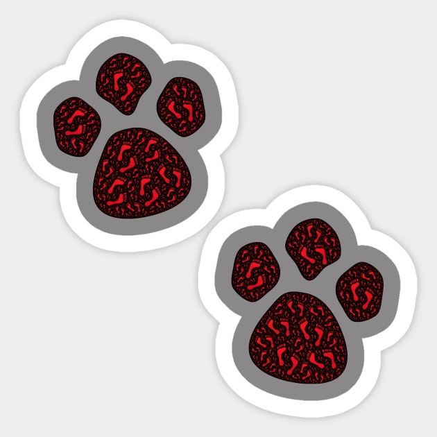 Footy paw prints Sticker by johnhain